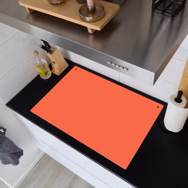 Sunset - Salmon - Oranje Inductie beschemer met haakjes klein 777 -sfeer1
