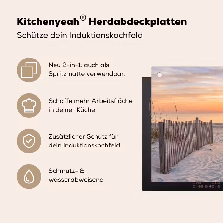 Zonsondergang - Strand - Zand Inductie beschemer met haakjes klein -ky-usp-de