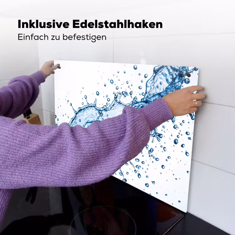 Spash - Water - Blauw Inductie beschemer met haakjes klein -ky-ophangen-de