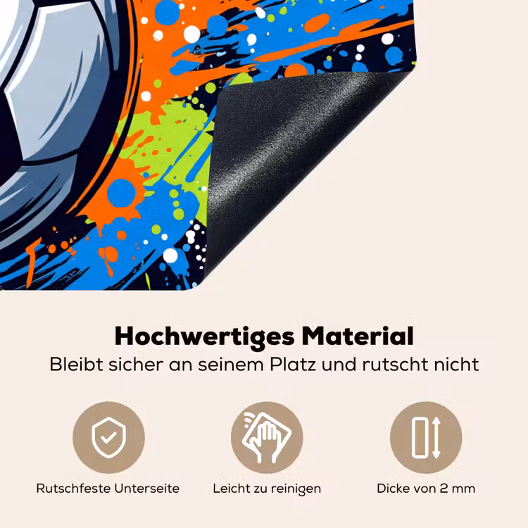 Sport - Ballen - Kleurrijk Inductie beschemer met haakjes klein -ky-onderkant-de