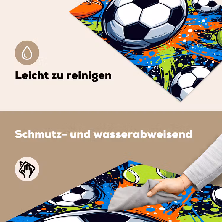 Sport - Ballen - Kleurrijk Inductie beschemer met haakjes klein -ky-schoon-de