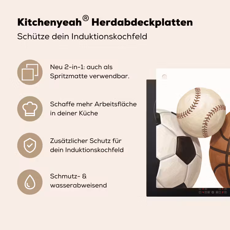 Sport - Ballen - Illustratie Inductie beschemer met haakjes klein -ky-usp-de
