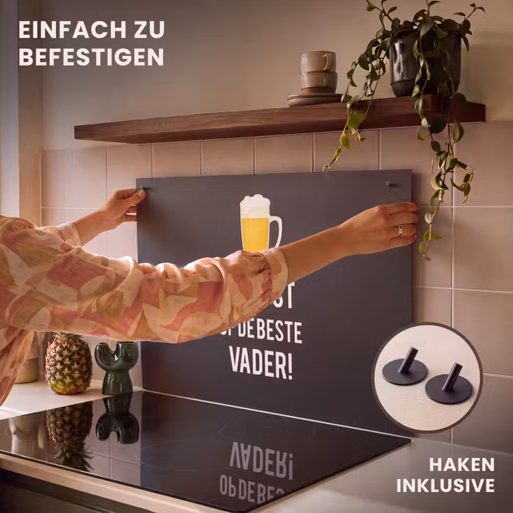 2-in-1 Herdabdeckplatte & Spritzschutz - Sprichwörter - Ein Hoch auf den besten Papa - Zitate - Papa — 7