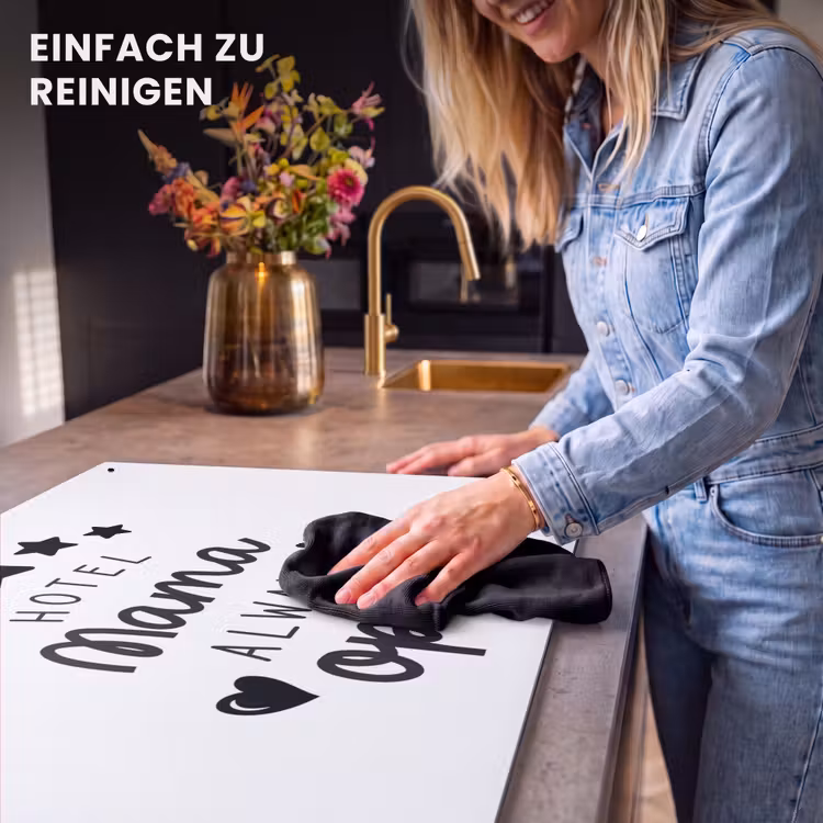 2-in-1 Herdabdeckplatte & Spritzschutz - Sprichwörter - Hotel Mama immer offen - Mama - Zitate - Spreuken - Hotel mama always open - Mama - Quotes Inductie beschemer met haakjes klein