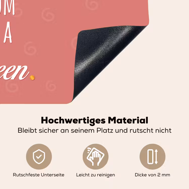 2-in-1 Herdabdeckplatte & Spritzschutz - Sprichwörter - Jede Mutter ist eine Königin - Zitate - Mum - Spreuken - Every mom is a queen - Quotes - Mama Inductie beschemer met haakjes klein
