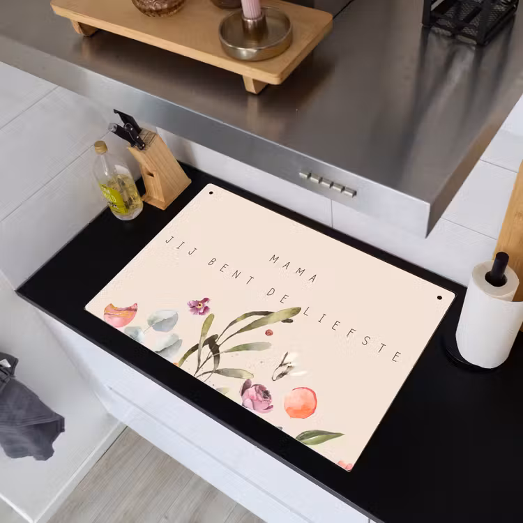 2-in-1 Herdabdeckplatte & Spritzschutz - Sprichwörter - Mama, du bist die Süßeste - Zitate - Mutter - Spreuken - Mama jij bent de liefste - Quotes - Moeder Inductie beschemer met haakjes klein