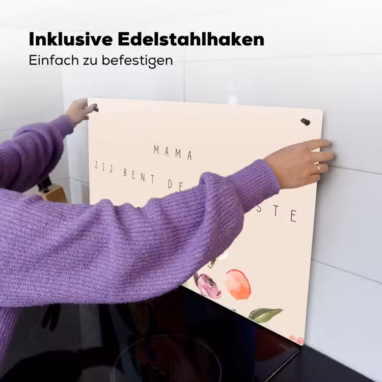 2-in-1 Herdabdeckplatte & Spritzschutz - Sprichwörter - Mama, du bist die Süßeste - Zitate - Mutter - Spreuken - Mama jij bent de liefste - Quotes - Moeder Inductie beschemer met haakjes klein