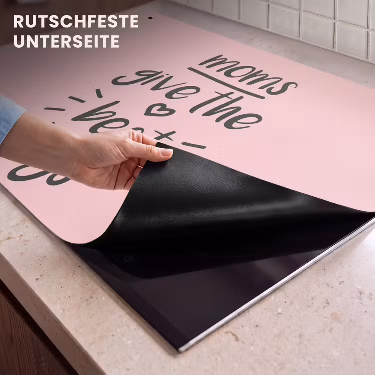 2-in-1 Herdabdeckplatte & Spritzschutz - Sprichwörter - Mütter umarmen am besten - Zitate - Mum - Spreuken - Moms give the best hugs - Quotes - Mama Inductie beschemer met haakjes klein