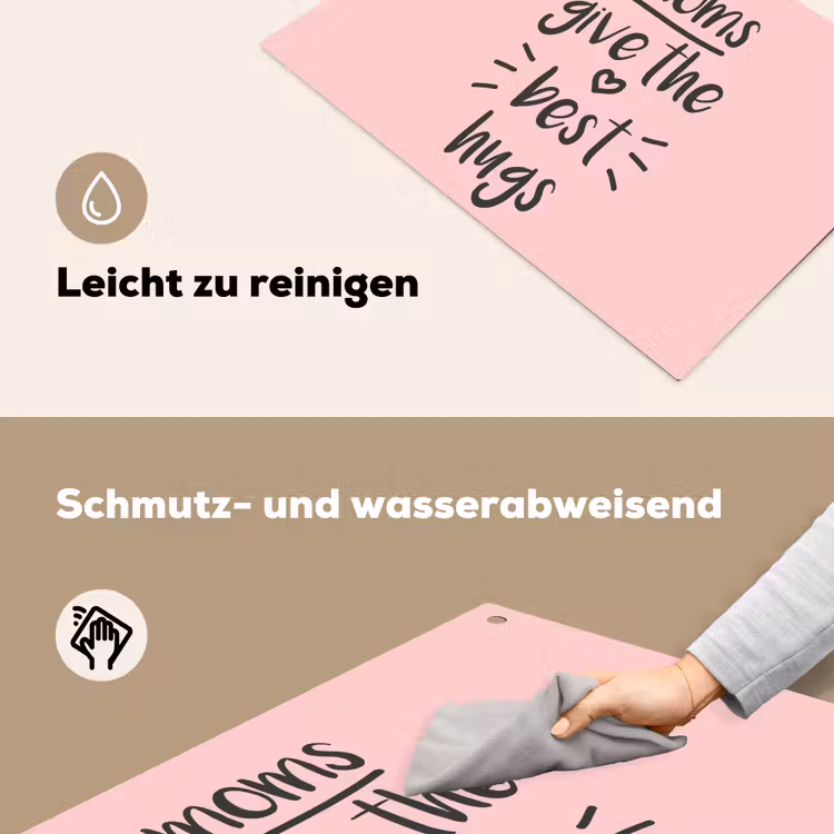 2-in-1 Herdabdeckplatte & Spritzschutz - Sprichwörter - Mütter umarmen am besten - Zitate - Mum - Spreuken - Moms give the best hugs - Quotes - Mama Inductie beschemer met haakjes klein