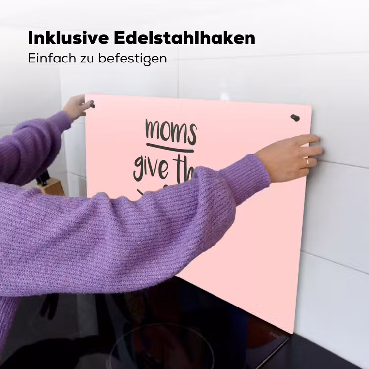 2-in-1 Herdabdeckplatte & Spritzschutz - Sprichwörter - Mütter umarmen am besten - Zitate - Mum - Spreuken - Moms give the best hugs - Quotes - Mama Inductie beschemer met haakjes klein