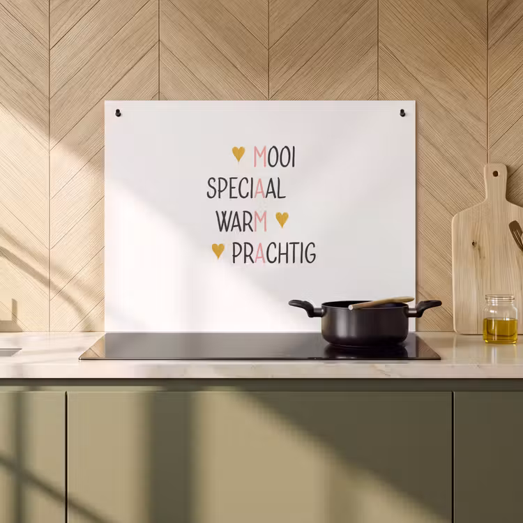 2-in-1 Herdabdeckplatte & Spritzschutz - Sprichwörter - Mutter - Zitate - Spreuken - Mama - Quotes Inductie beschemer met haakjes klein