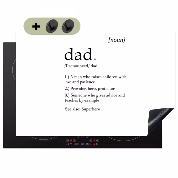 2-in-1 Herdabdeckplatte & Spritzschutz - Sprichwörter - Papa Definition - Zitate - Papa - Spreuken - Papa definitie - Quotes - Dad Inductie beschemer met haakjes klein