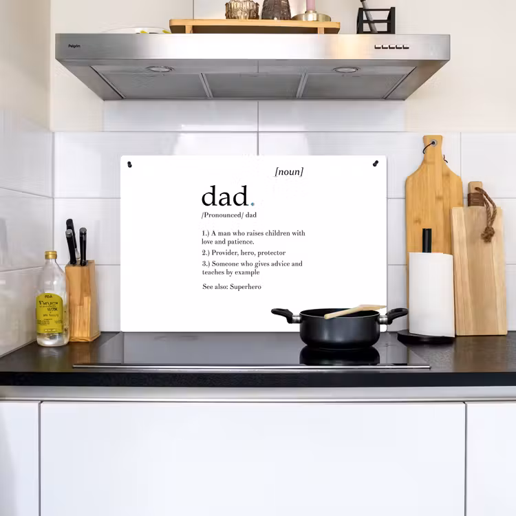 2-in-1 Herdabdeckplatte & Spritzschutz - Sprichwörter - Papa Definition - Zitate - Papa - Spreuken - Papa definitie - Quotes - Dad Inductie beschemer met haakjes klein