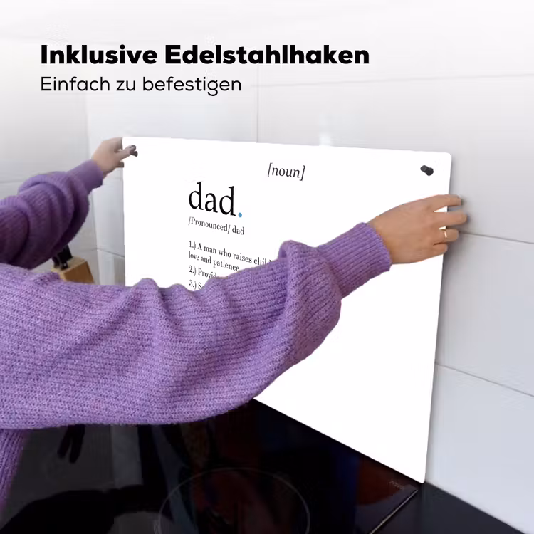 2-in-1 Herdabdeckplatte & Spritzschutz - Sprichwörter - Papa Definition - Zitate - Papa - Spreuken - Papa definitie - Quotes - Dad Inductie beschemer met haakjes klein
