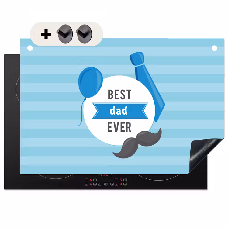 2-in-1 Herdabdeckplatte & Spritzschutz - Sprichwörter - Zitate - Bester Vater aller Zeiten - Vater - Spreuken - Quotes - Best dad ever - Vader Inductie beschemer met haakjes klein