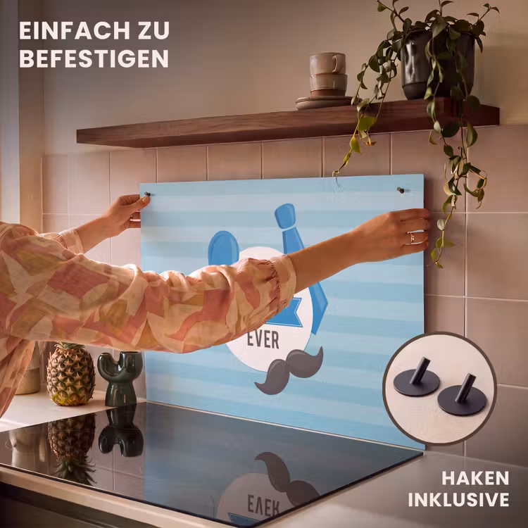 2-in-1 Herdabdeckplatte & Spritzschutz - Sprichwörter - Zitate - Bester Vater aller Zeiten - Vater - Spreuken - Quotes - Best dad ever - Vader Inductie beschemer met haakjes klein