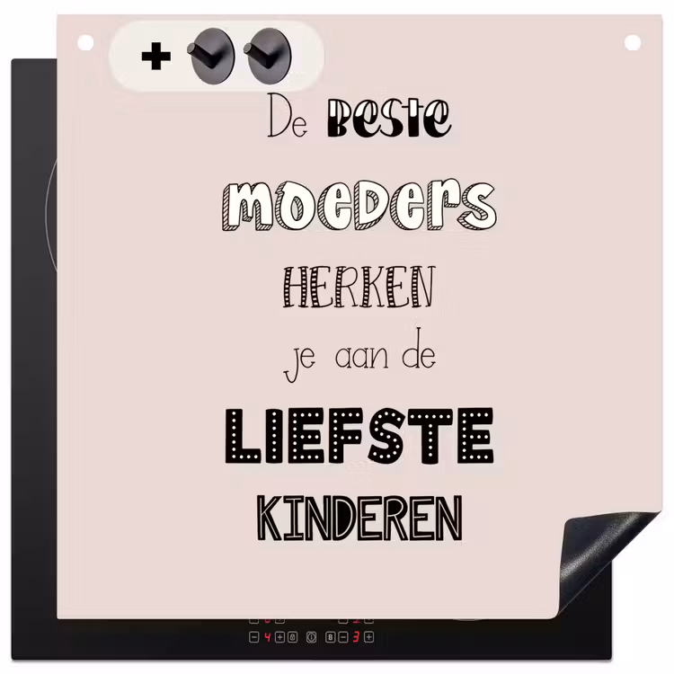 2-in-1 Herdabdeckplatte & Spritzschutz - Sprichwörter - Zitate Die besten Mütter haben die süßesten Kinder - Muttertag - Geschenk für die Mutter - Spreuken - Quotes De Beste Moeders Hebben De Liefste Kinderen - Moederdag - Mama cadeau Inductie beschemer met haakjes middel