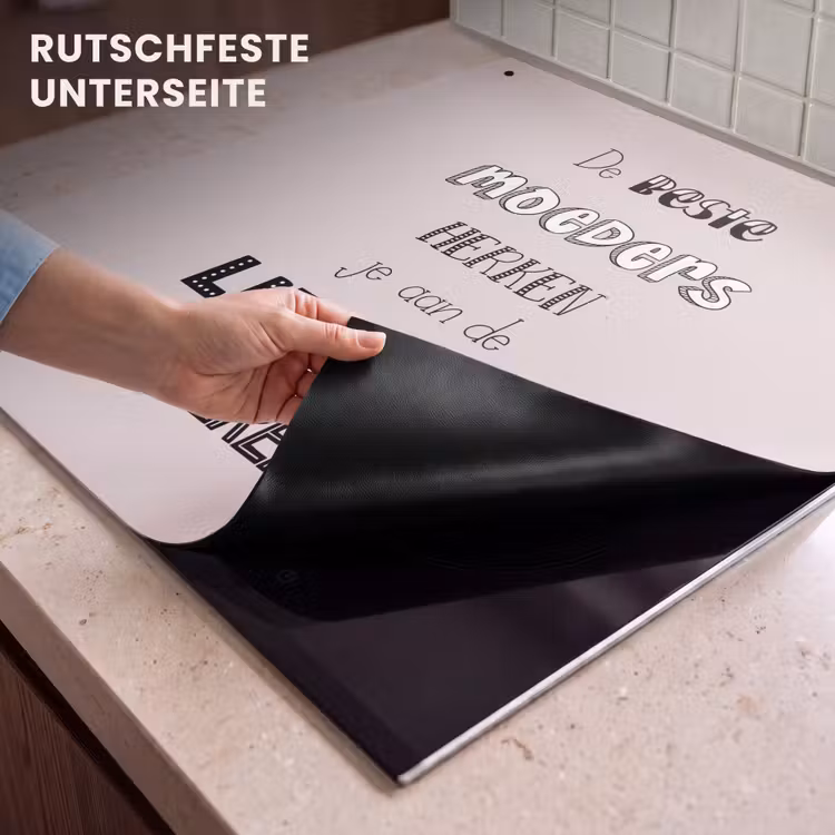 2-in-1 Herdabdeckplatte & Spritzschutz - Sprichwörter - Zitate Die besten Mütter haben die süßesten Kinder - Muttertag - Geschenk für die Mutter - Spreuken - Quotes De Beste Moeders Hebben De Liefste Kinderen - Moederdag - Mama cadeau Inductie beschemer met haakjes middel
