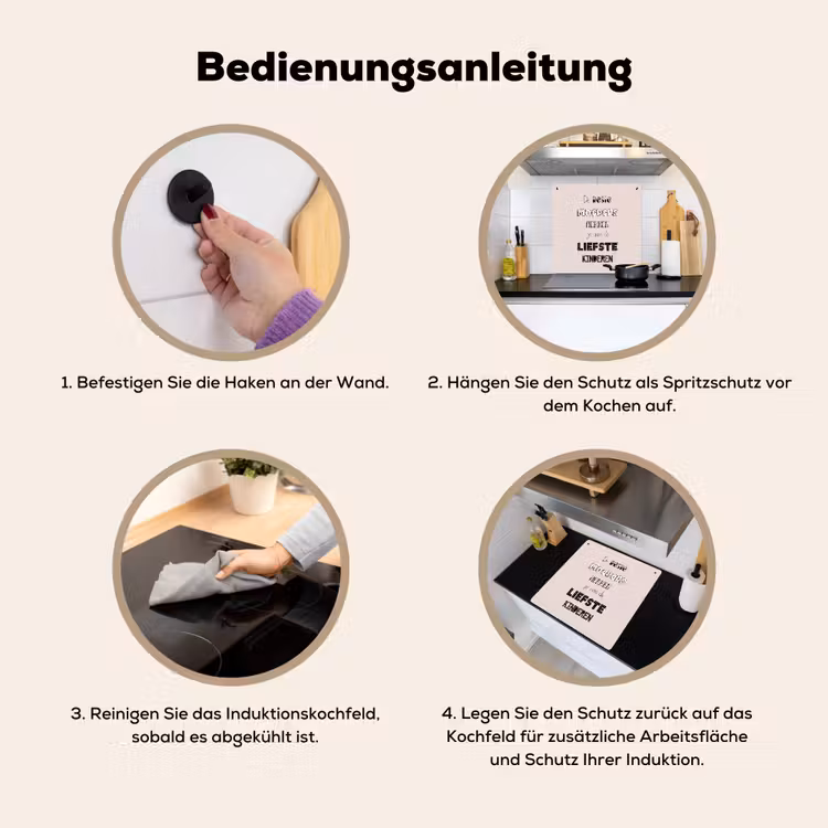 2-in-1 Herdabdeckplatte & Spritzschutz - Sprichwörter - Zitate Die besten Mütter haben die süßesten Kinder - Muttertag - Geschenk für die Mutter - Spreuken - Quotes De Beste Moeders Hebben De Liefste Kinderen - Moederdag - Mama cadeau Inductie beschemer met haakjes middel