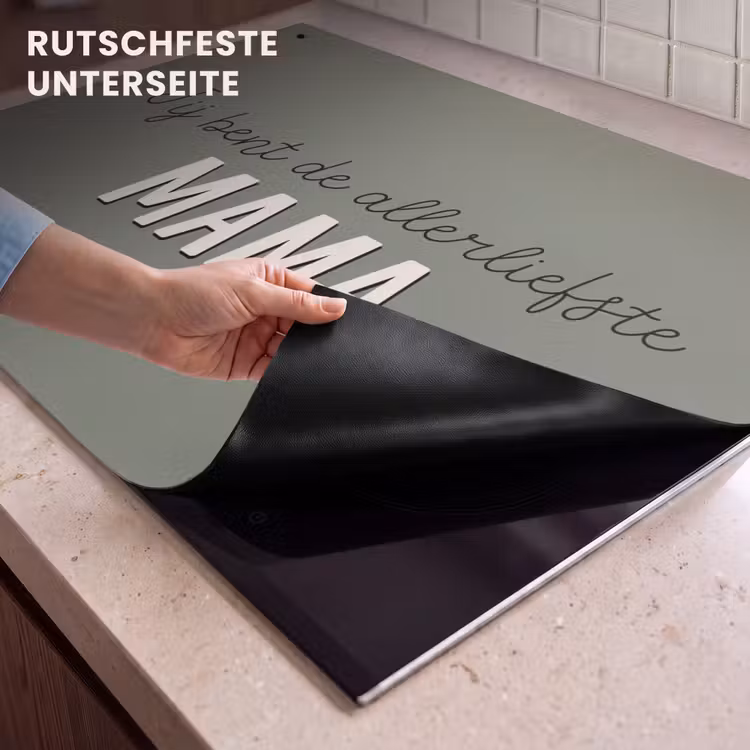 2-in-1 Herdabdeckplatte & Spritzschutz - Sprichwörter - Zitate Du bist die liebste Mama - Muttertag - Muttertagsgeschenk — 4