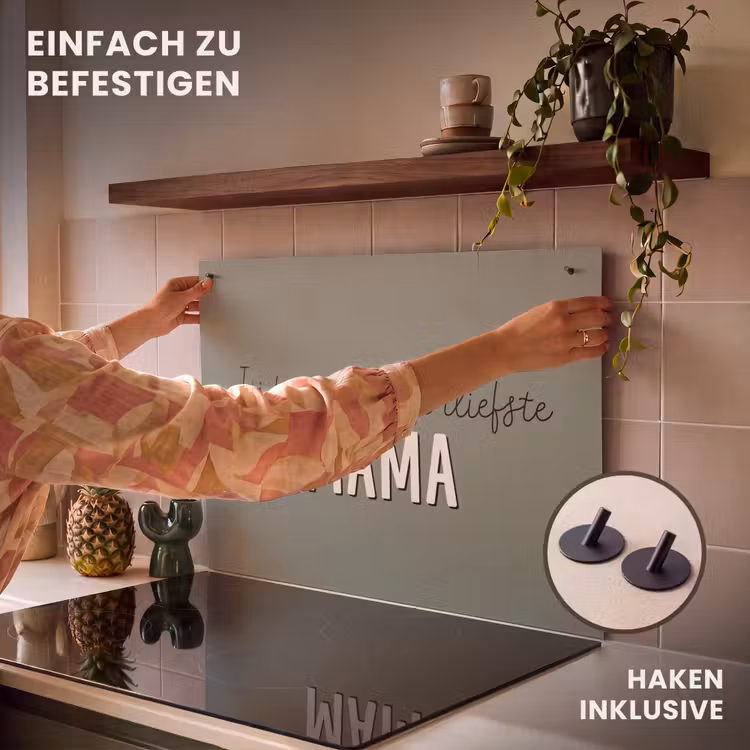 2-in-1 Herdabdeckplatte & Spritzschutz - Sprichwörter - Zitate Du bist die liebste Mama - Muttertag - Muttertagsgeschenk — 7