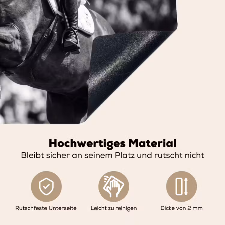 Springen - Paard - Zwart - Wit Inductie beschemer met haakjes klein -ky-onderkant-de