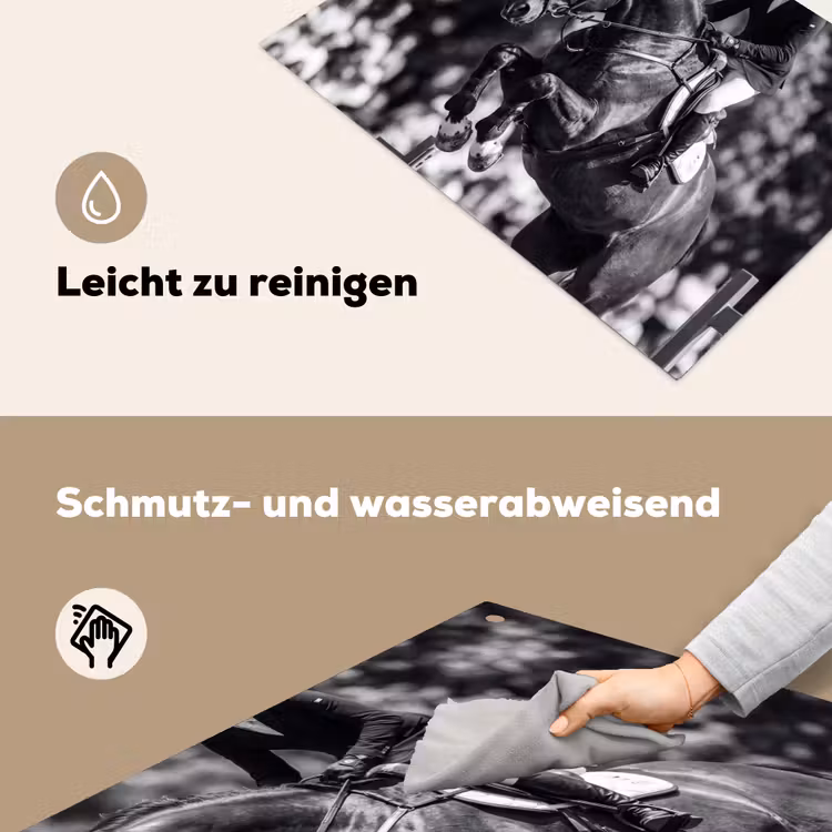 Springen - Paard - Zwart - Wit Inductie beschemer met haakjes klein -ky-schoon-de