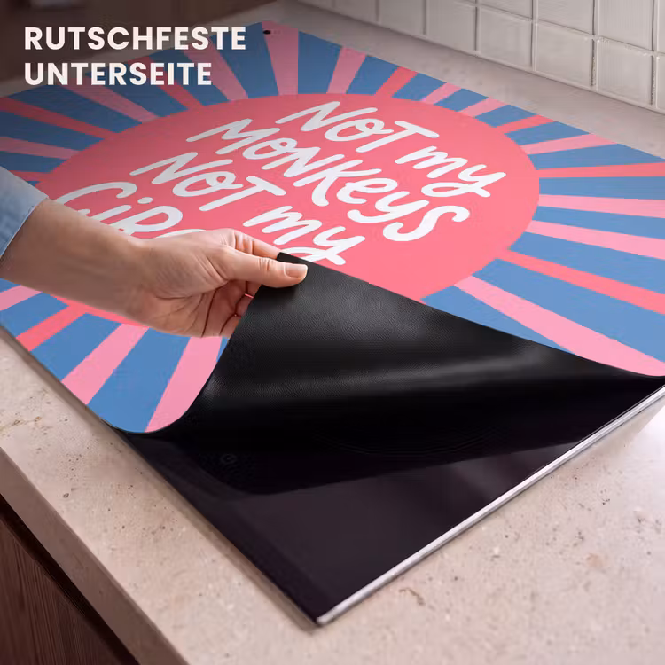 Spreuk - Grafisch - Abstract - Roze - Blauw Inductie beschemer met haakjes klein -ky-onderkant-de