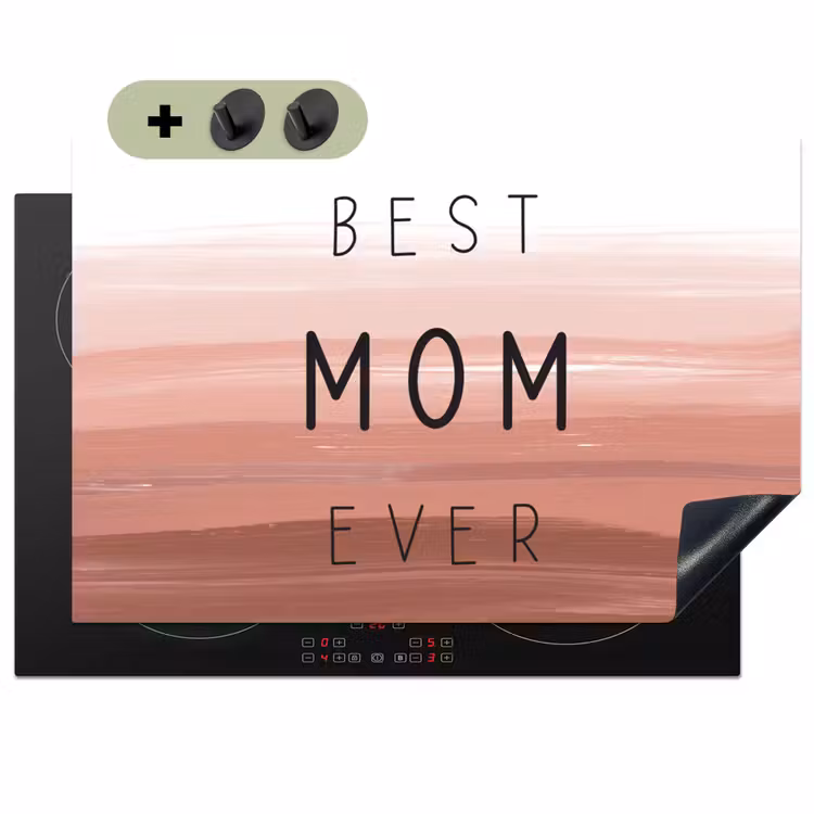 2-in-1 Herdabdeckplatte & Spritzschutz - Sprüche - Zitate Beste Mutter aller Zeiten - Muttertag - Mama - Muttertagsgeschenk - Spreuken - Quotes Best mom ever - Moederdag - Mama - Cadeau moederdag Inductie beschemer met haakjes klein