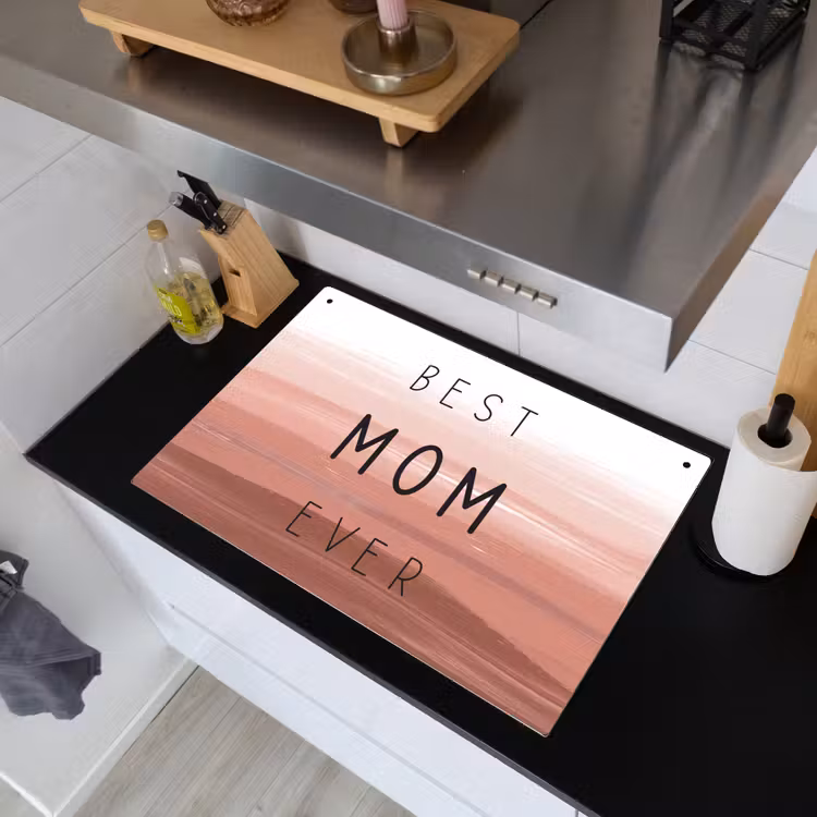 2-in-1 Herdabdeckplatte & Spritzschutz - Sprüche - Zitate Beste Mutter aller Zeiten - Muttertag - Mama - Muttertagsgeschenk - Spreuken - Quotes Best mom ever - Moederdag - Mama - Cadeau moederdag Inductie beschemer met haakjes klein