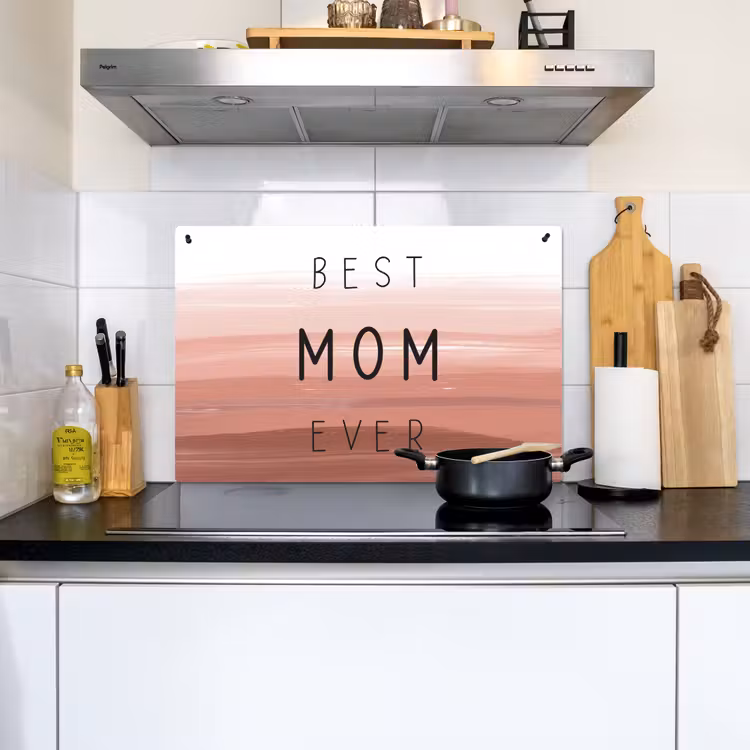 2-in-1 Herdabdeckplatte & Spritzschutz - Sprüche - Zitate Beste Mutter aller Zeiten - Muttertag - Mama - Muttertagsgeschenk - Spreuken - Quotes Best mom ever - Moederdag - Mama - Cadeau moederdag Inductie beschemer met haakjes klein