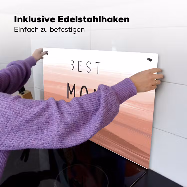 2-in-1 Herdabdeckplatte & Spritzschutz - Sprüche - Zitate Beste Mutter aller Zeiten - Muttertag - Mama - Muttertagsgeschenk - Spreuken - Quotes Best mom ever - Moederdag - Mama - Cadeau moederdag Inductie beschemer met haakjes klein