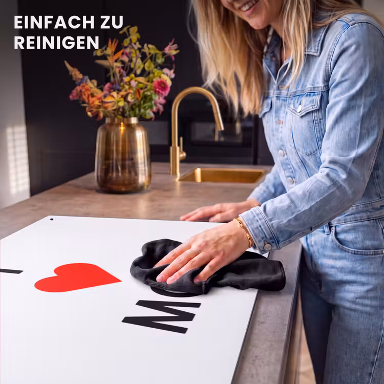 2-in-1 Herdabdeckplatte & Spritzschutz - Sprüche - Zitate Ich liebe Mama - Muttertag - Mama - Geschenk für die Mama - Spreuken - Quotes I Love Mom - Moederdag - Mama - Mama cadeau Inductie beschemer met haakjes klein