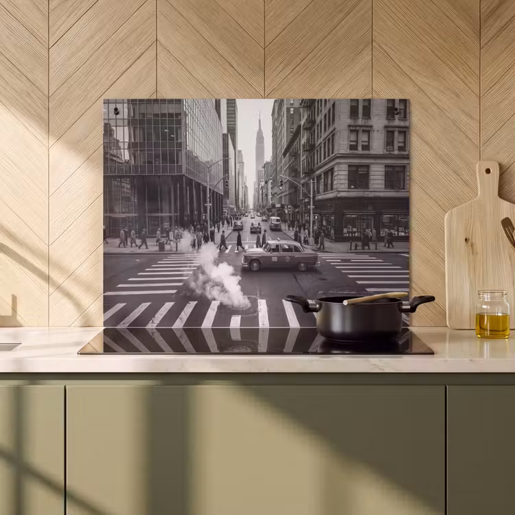 Stad - Straat - Gebouwen - Verkeer - Zwart-wit Inductie beschemer met haakjes klein -sfeer2