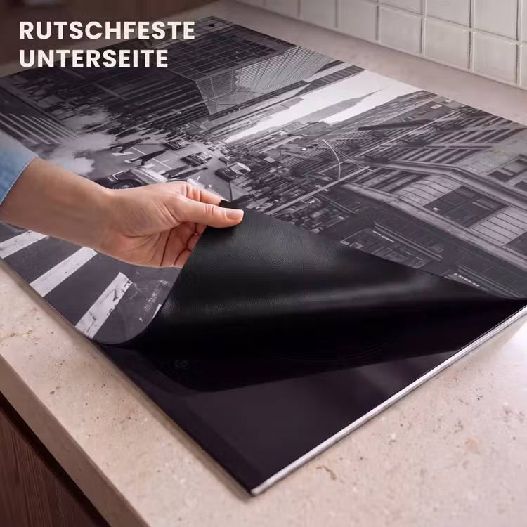 Stad - Straat - Gebouwen - Verkeer - Zwart-wit Inductie beschemer met haakjes klein -ky-onderkant-de