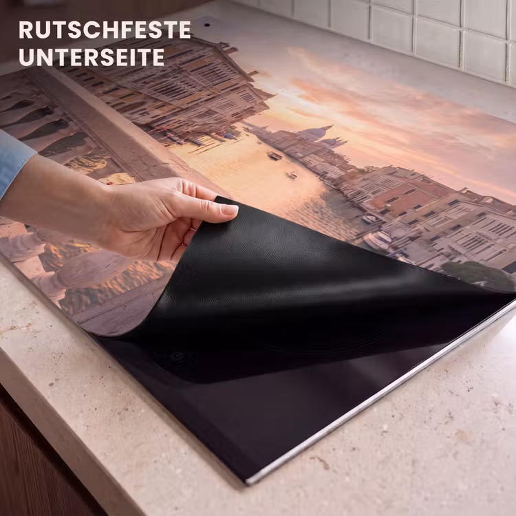 Stad - Venetië - Kanaal - Zonsopgang - Architectuur - Goud Inductie beschemer met haakjes klein -ky-onderkant-de
