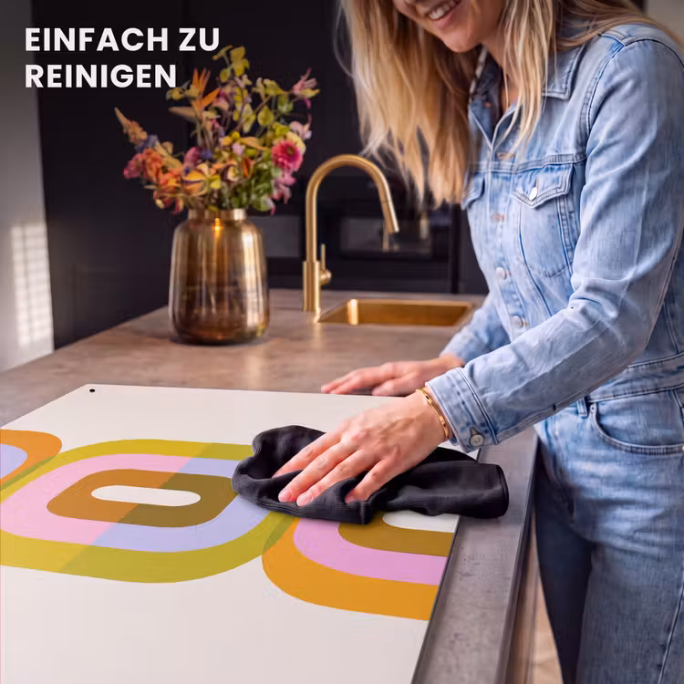 2-in-1 Herdabdeckplatte & Spritzschutz - Stapeln - Formen - Orange - Stapel - Vormen - Geblokt - Oranje Inductie beschemer met haakjes klein