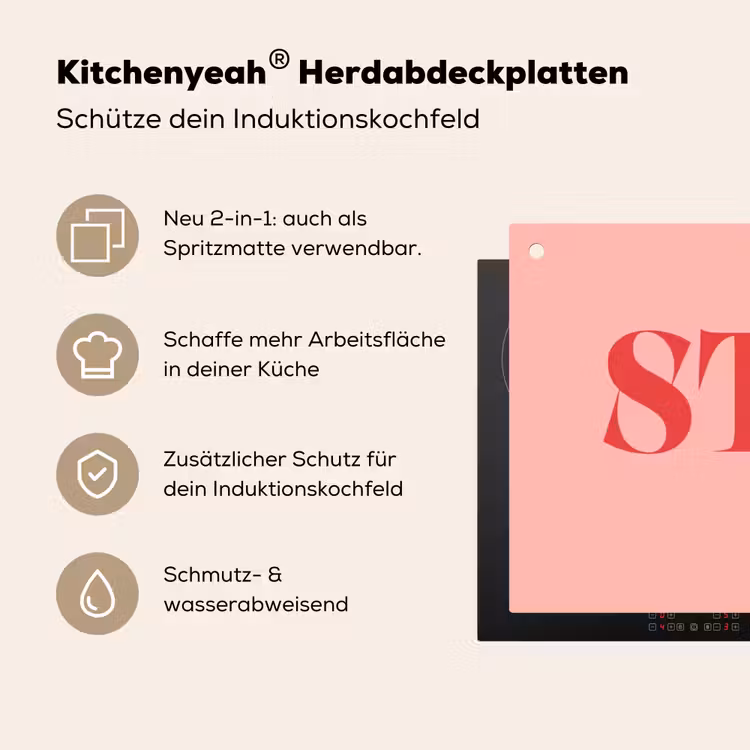 Star girl - Roze - Panter - Ster Inductie beschemer met haakjes klein -ky-usp-de