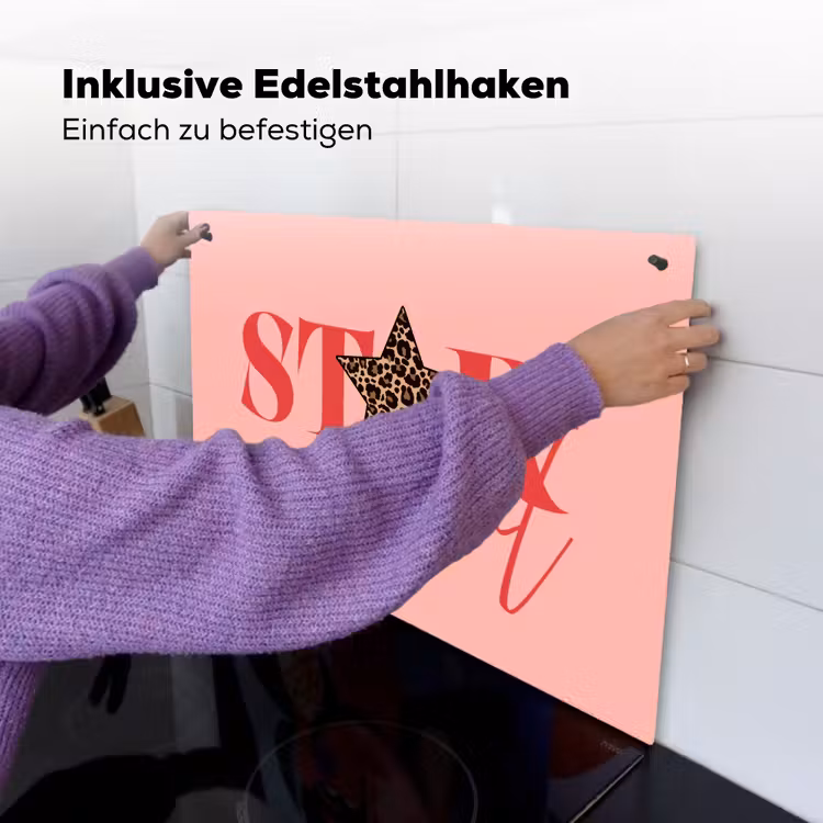 Star girl - Roze - Panter - Ster Inductie beschemer met haakjes klein -ky-ophangen-de