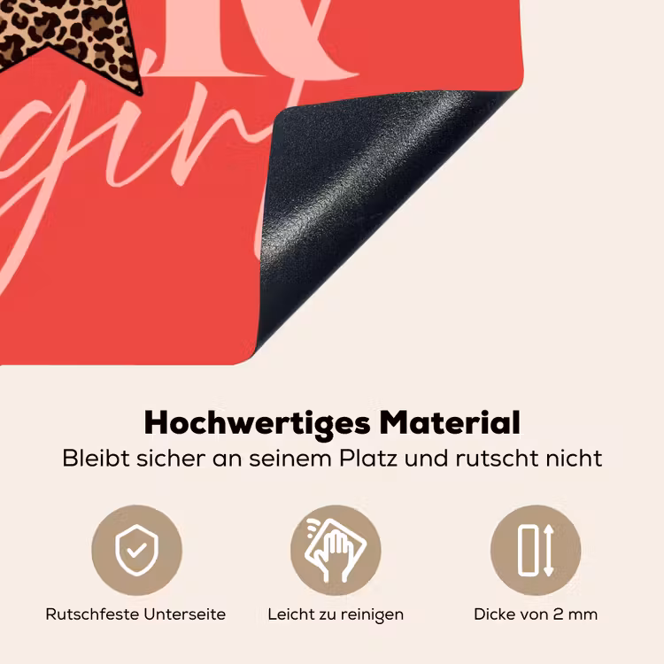 Star girl - Rood - Panter - Ster Inductie beschemer met haakjes klein -ky-onderkant-de