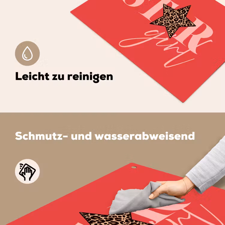 Star girl - Rood - Panter - Ster Inductie beschemer met haakjes klein -ky-schoon-de