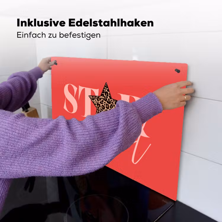 Star girl - Rood - Panter - Ster Inductie beschemer met haakjes klein -ky-ophangen-de