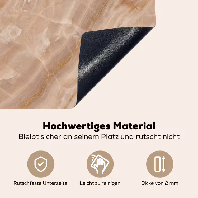 Steen - Ader - Natuur - Modern - Beige Inductie beschemer met haakjes klein -ky-onderkant-de