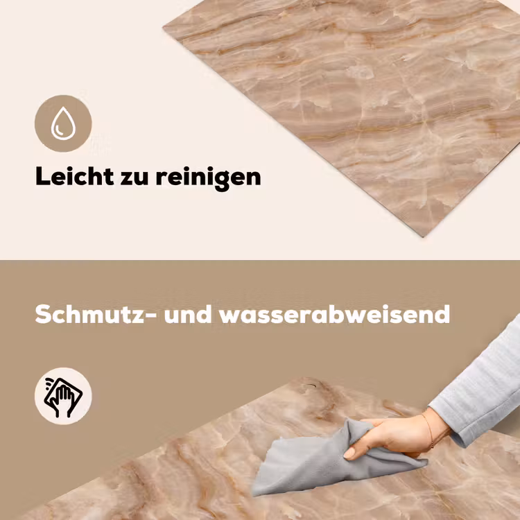 Steen - Ader - Natuur - Modern - Beige Inductie beschemer met haakjes klein -ky-schoon-de