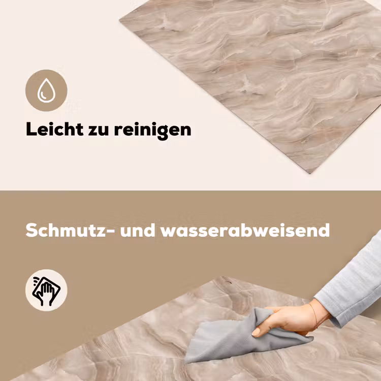 Steen - Golvend - Abstract - Beige Inductie beschemer met haakjes klein -ky-schoon-de