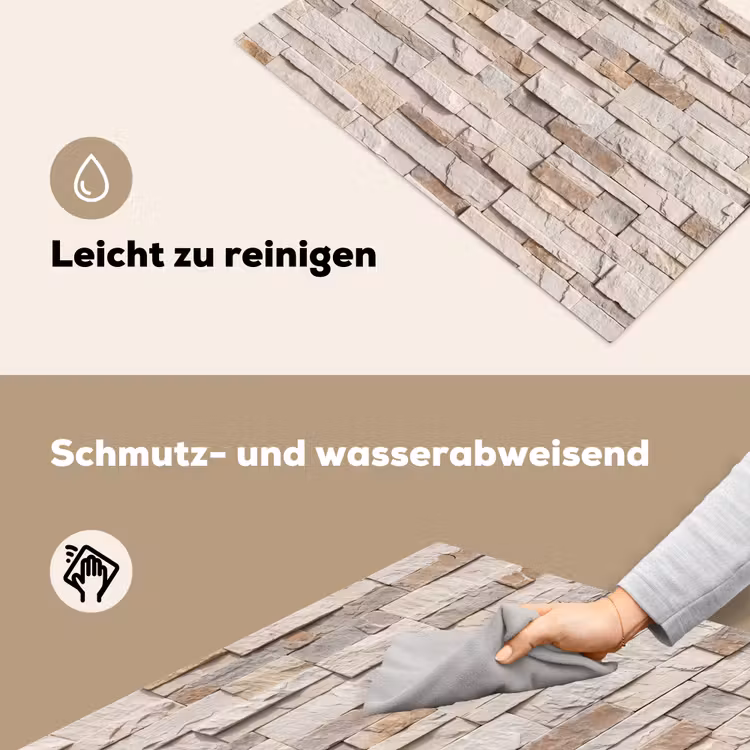 Steen - Muur - Textuur - Rustiek - Beige Inductie beschemer met haakjes klein -ky-schoon-de