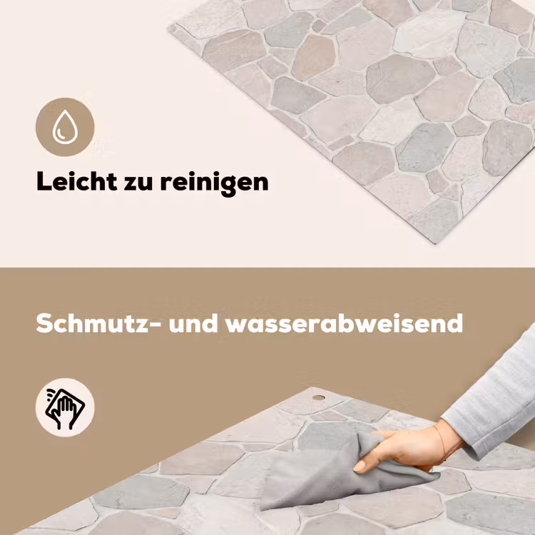Steen - Patroon - Textuur - Beige Inductie beschemer met haakjes klein -ky-schoon-de