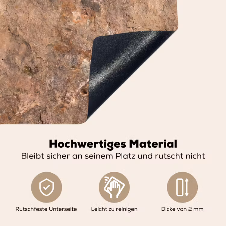 Steen - Natuur - Textuur - Abstract - Bruin Inductie beschemer met haakjes klein -ky-onderkant-de