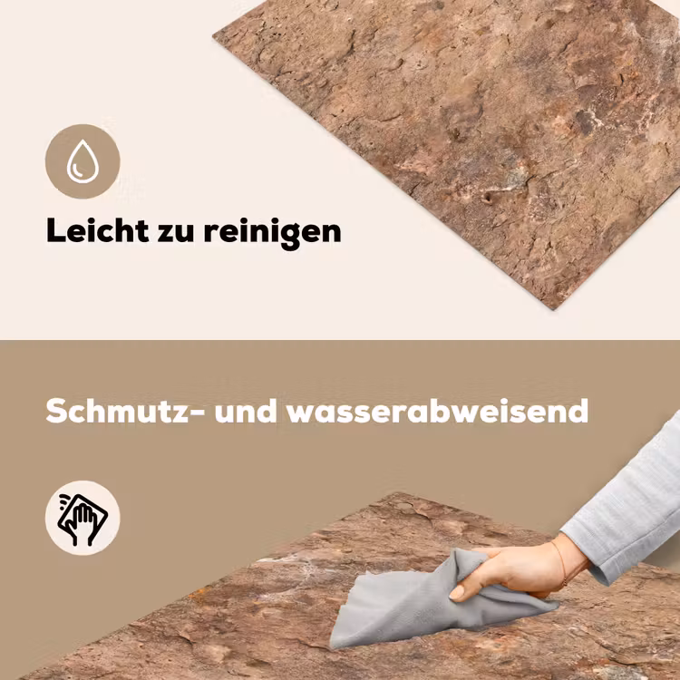 Steen - Natuur - Textuur - Abstract - Bruin Inductie beschemer met haakjes klein -ky-schoon-de