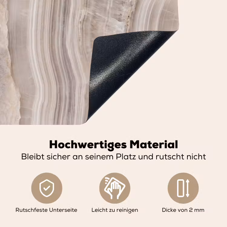 Steen - Textuur - Abstract - Beige - Wit Inductie beschemer met haakjes klein -ky-onderkant-de